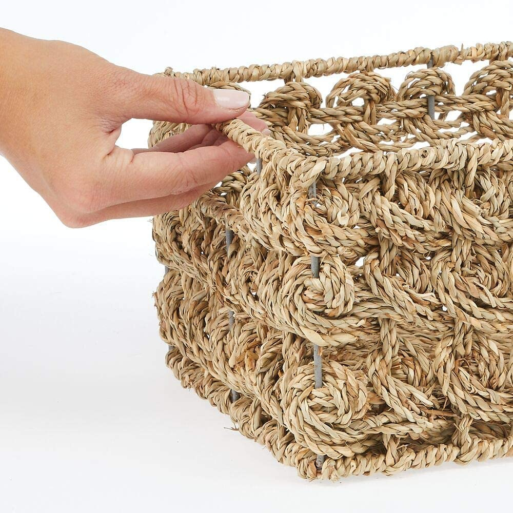 海草编织储物篮草编织收纳筐柳编篮子厨房收纳篮藤编织篮藤篮子