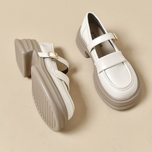 日系白色小皮鞋女夏季薄款厚底粗跟jk学院风2024年新款玛丽珍单鞋