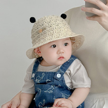 婴儿帽子夏季薄款宝宝遮阳帽透气防晒帽儿童渔夫帽沙滩太阳帽凉帽