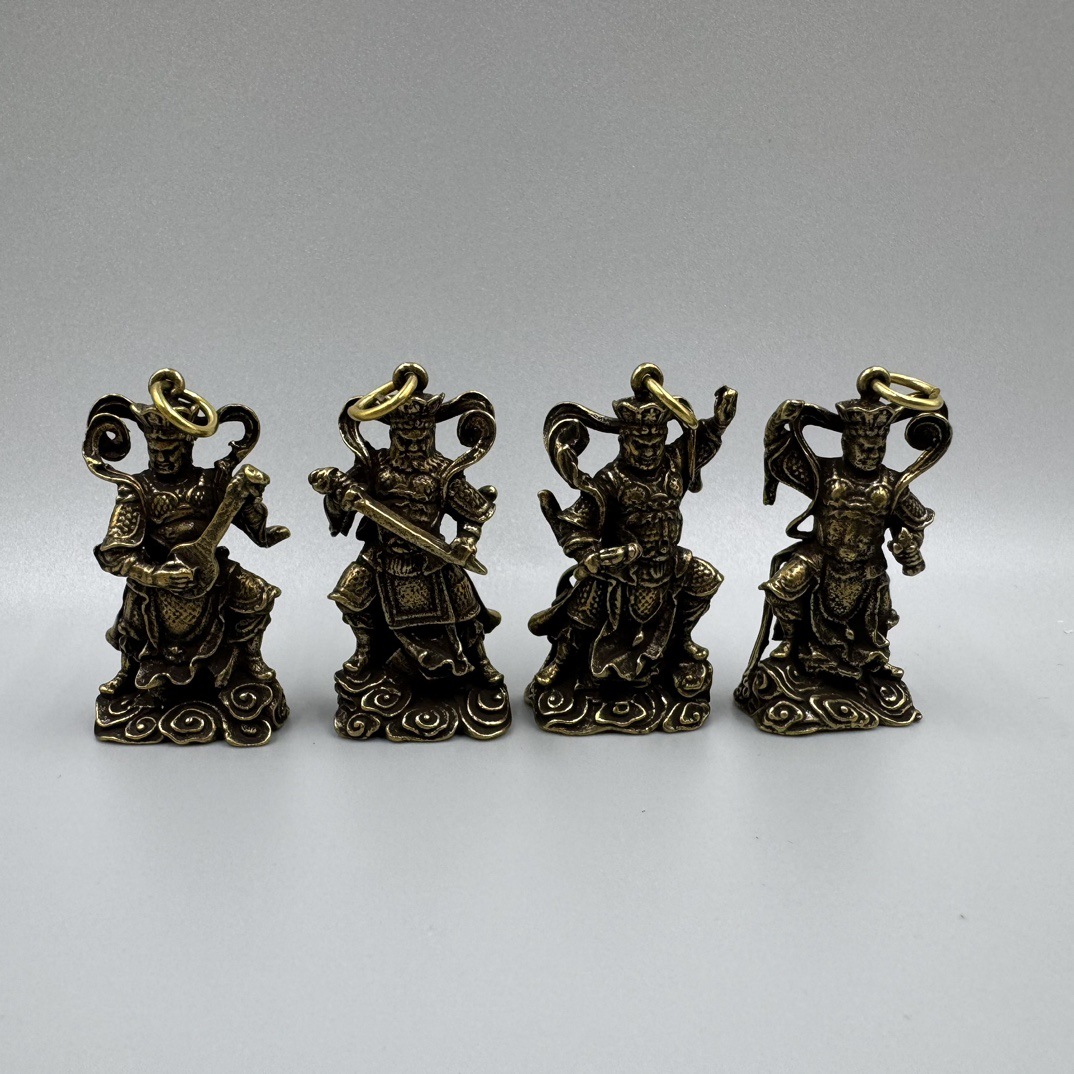 批发古玩收藏铜器小佛像四大天王摆件做旧纯黄铜佛像摆设工艺品