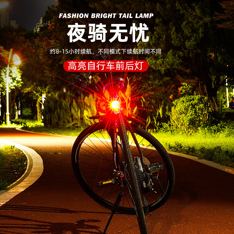 Factory Direct Sales Bike Light Battery Led Warning Light Night Riding Bicycle Taillight Mountain Bike Cycling Fixture