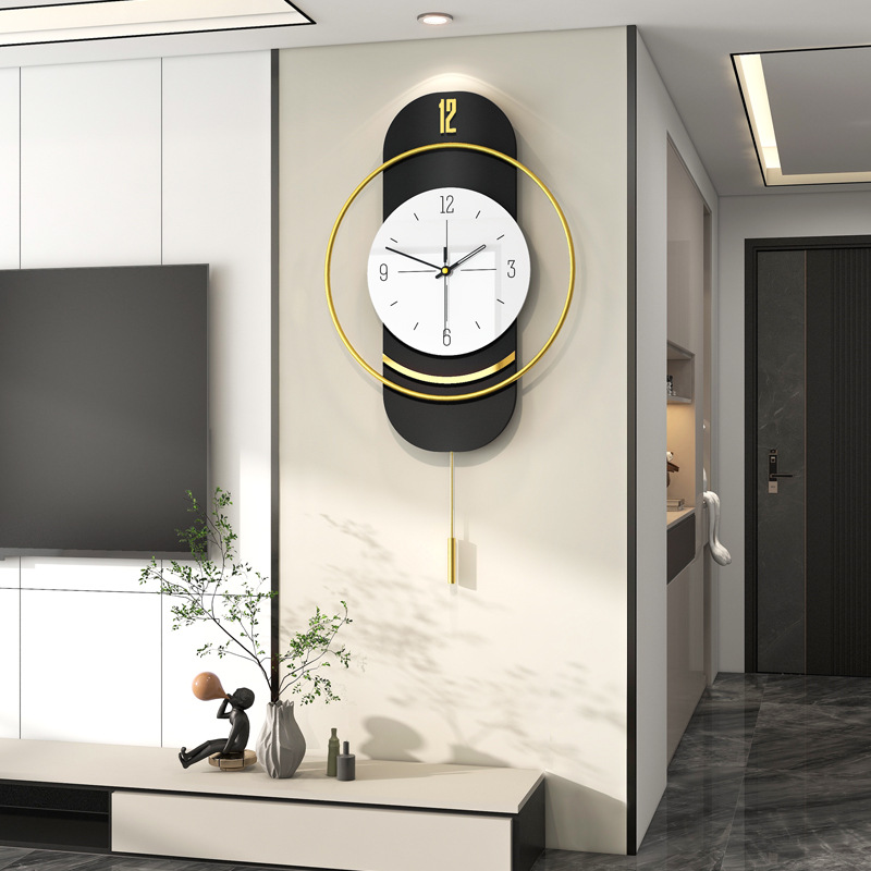 Creative Living Room Clock New Modern Minimalist Art Clock Home Decorative Wall Watch Mute Punch-Free Wall Clock