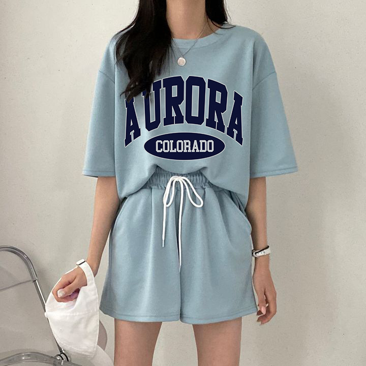 厂家潮牌外单运动服套装女棉夏季2024新款爆款休闲跑步夏装搭配一