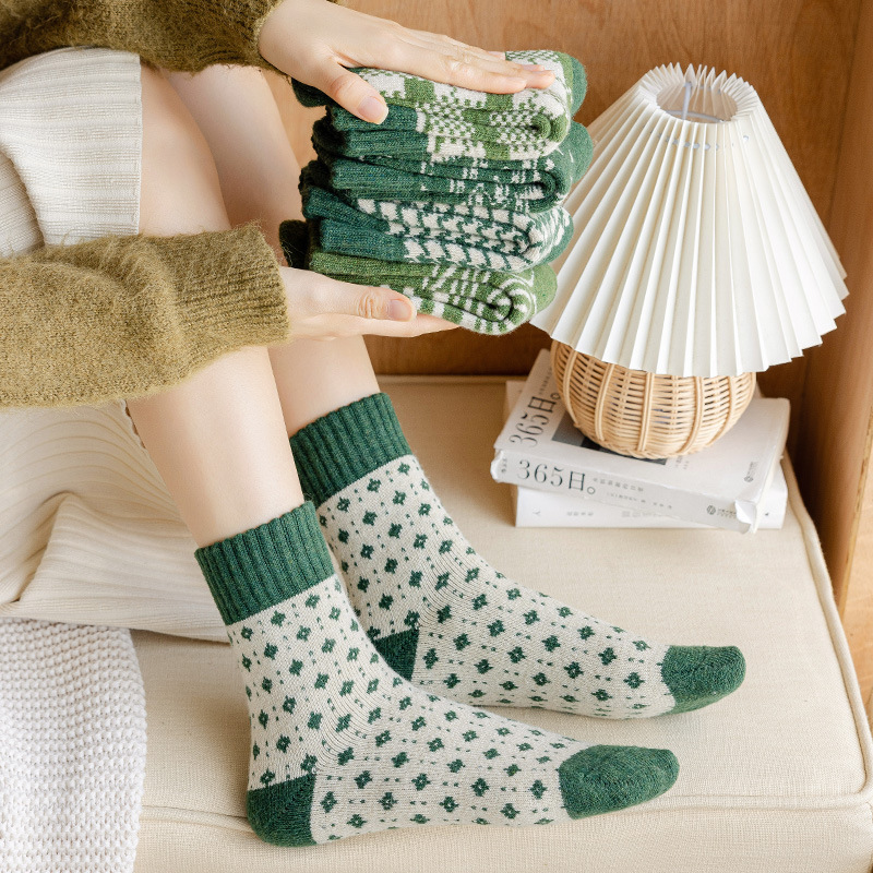 miss zuing 羊毛袜子女冬款加绒加厚毛圈毛巾底羊绒