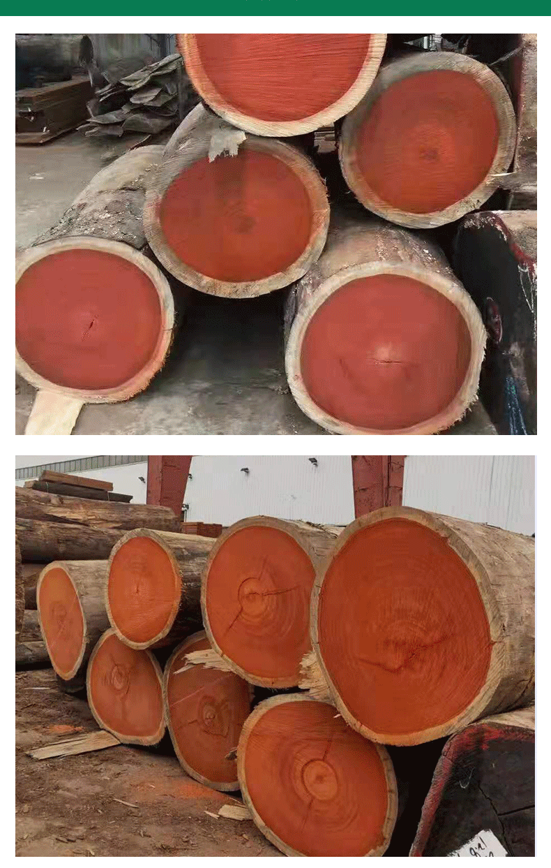 非洲刚果红花梨紫檀原木板材建筑工程家具木料圆柱张家港加工定制