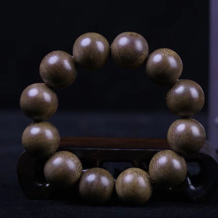 批发文莱黑油沉香手串老料木质佛珠沉香手串男女文玩手链附证书