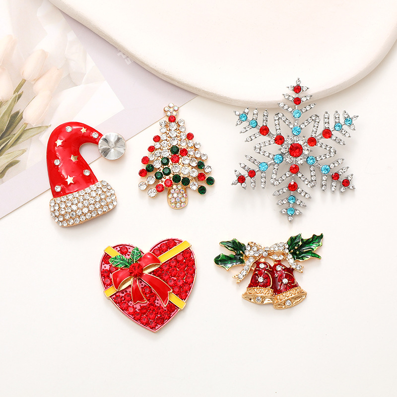 个性创意锌合金圣诞系列配件镶钻五彩雪花汽车出风口装饰diy配件
