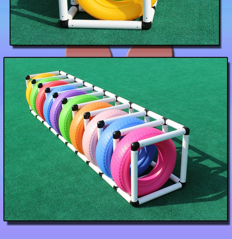 幼儿园户外体育活动器械感统训练器材彩色塑料轮胎架子摆放架器材