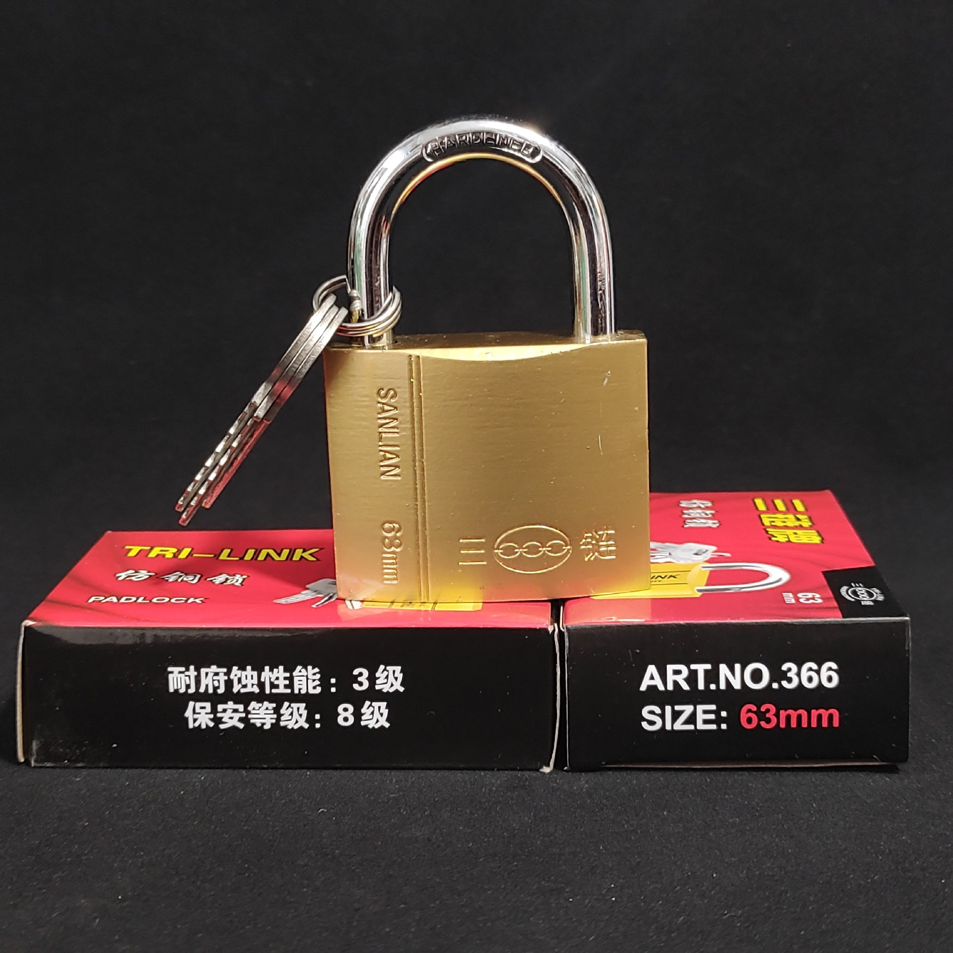 量大从优 旅行包锁 门挂锁 一字钥匙仿铜锁63mm