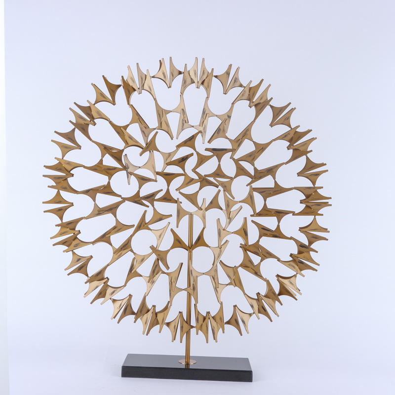 现代风抽象雕塑摆件创意金钱树造型金属客厅办公桌酒店别墅摆件