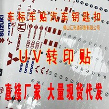 厂家批发车标车贴钥匙扣logo水晶标感压贴商标撕膜留字贴纸UV转印