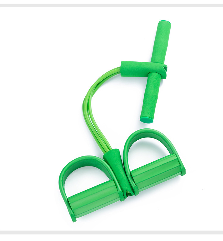 四管脚踏拉力器脚蹬拉力绳腿部拉绳仰卧起坐健腹器健身器材