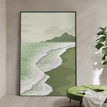 现代简约大幅落地抽象艺术大气客厅背景墙装饰画轻奢绿色玄关挂画