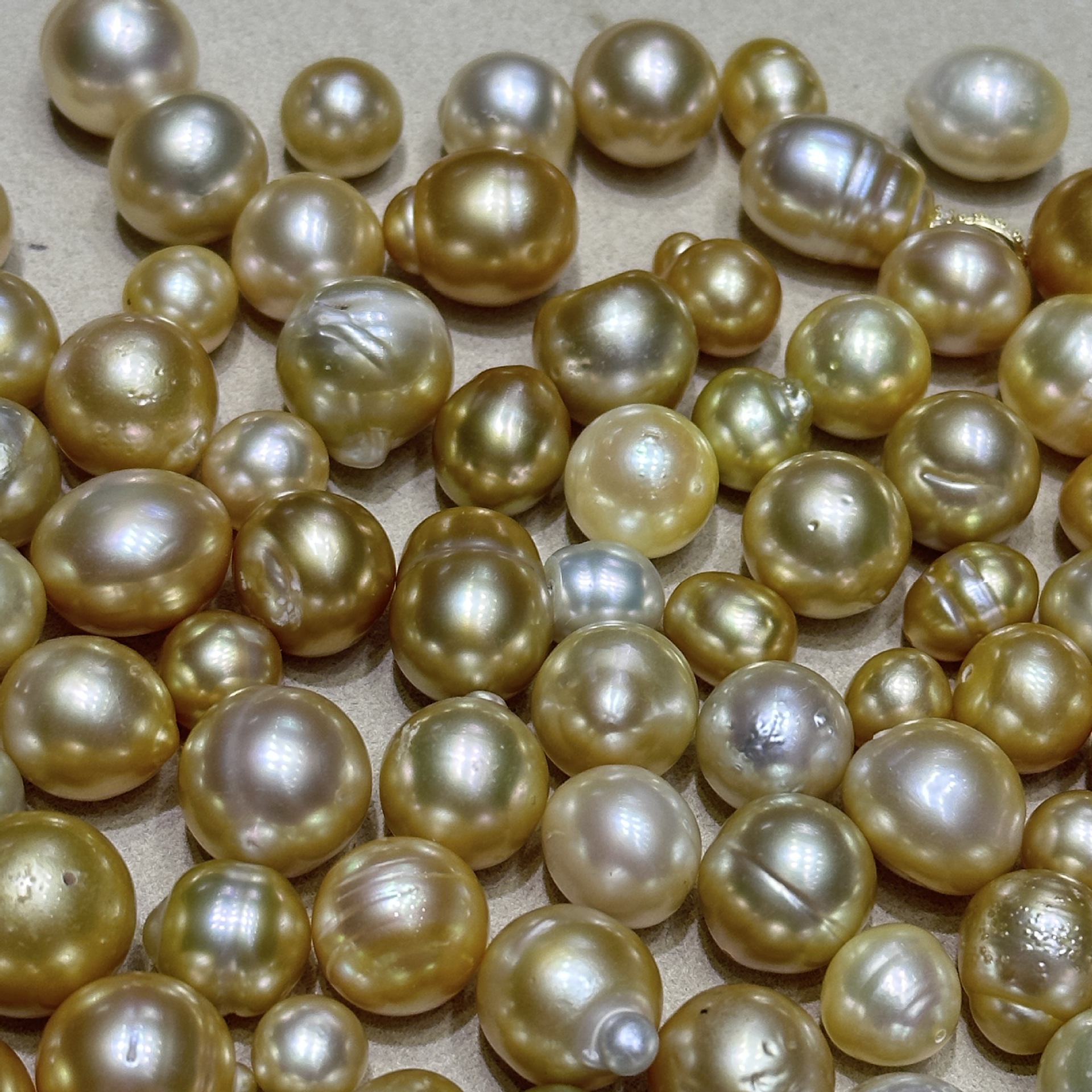 海水珍珠巴洛克南洋金珠统货批发销售大点位裸珠颗粒可diy款式