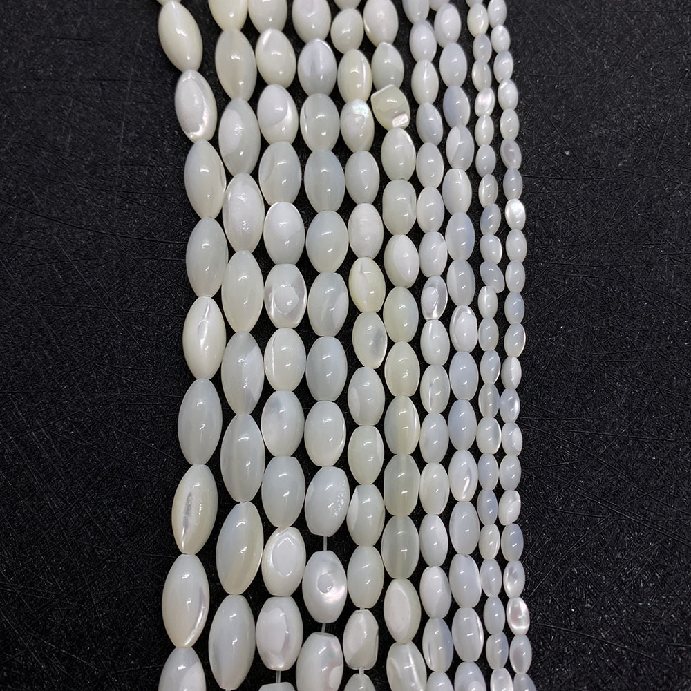 4mm天然贝壳水滴马蹄螺猫眼银丝贝隔珠散珠发饰项链材料diy配件