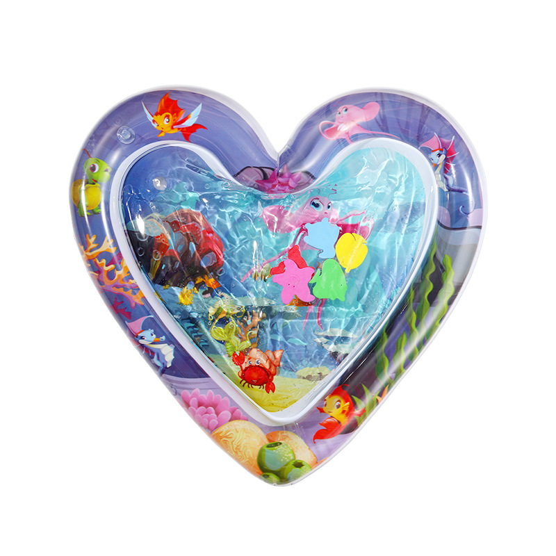 Wholesale Children's Inflatable Racket Pad Baby Water Cushion Pvc Ocean Fish Water Cushion Parent-Child Interaction Toys Ice Pad