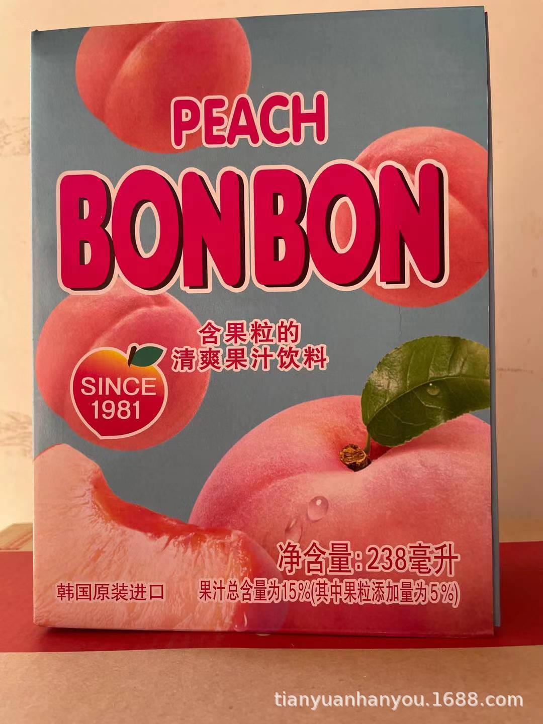 韩国海太饮料桃汁238ml*72听