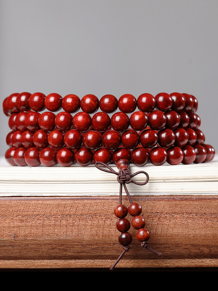 正宗天然雷击木桃木手串百年深山红心老桃木108颗福佑男女款枣木