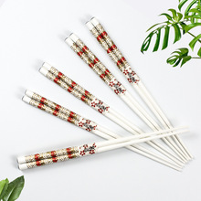 出口日本品质白底海浪漆筷健康环保餐具筷子一人一筷家用送礼筷
