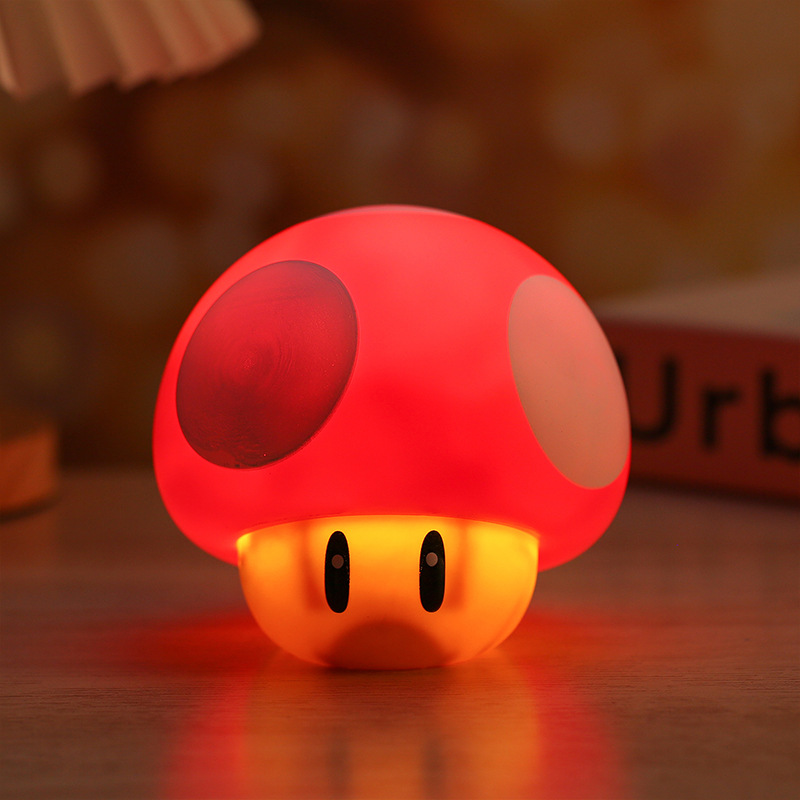 Creative Retro Nostalgic Mario Cute Mushroom Small Night Lamp Sound Effect Decorative Lamp Usb Light Game Atmosphere