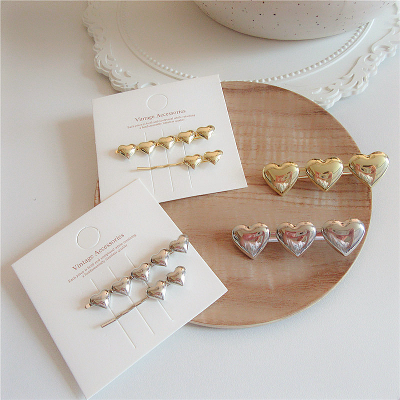 Korean Ins Style Net Red Design Alloy Love Duckbill Clip Word Clip Side Clips Hairpin Headdress Girl