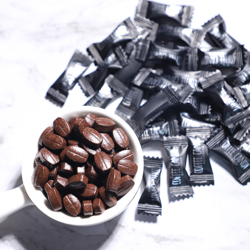 特浓咖啡糖块醇香可嚼咖啡豆糖咖啡味糖果学生网红休闲零食品批发