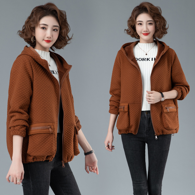 秋冬装2021新款宽松加大码女装灯芯绒加绒加厚外套女上衣