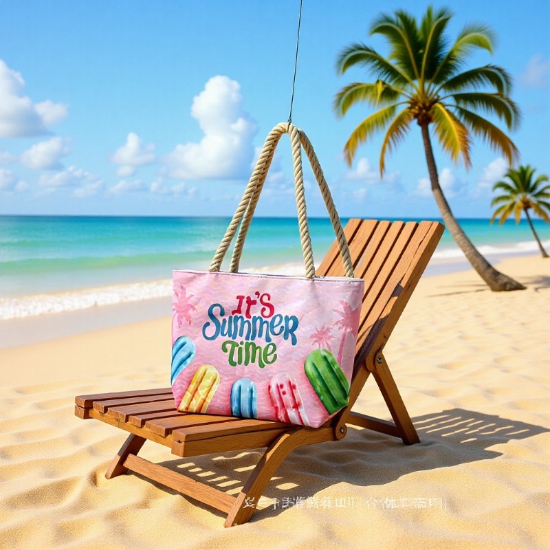 双面新款跨境个性时尚百搭休闲旅行印花沙滩包