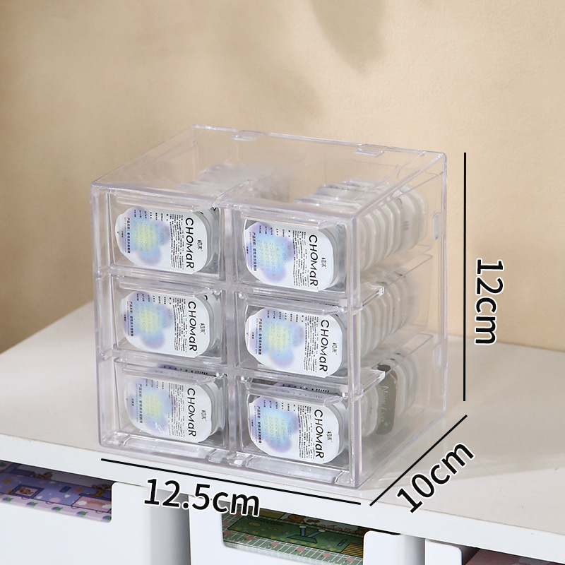 Daily Disposable Cosmetic Contact Lenses Drawer Storage Box Invisible Glasses Storage Transparent Large Capacity Portable and Dustproof Desktop Storage Box
