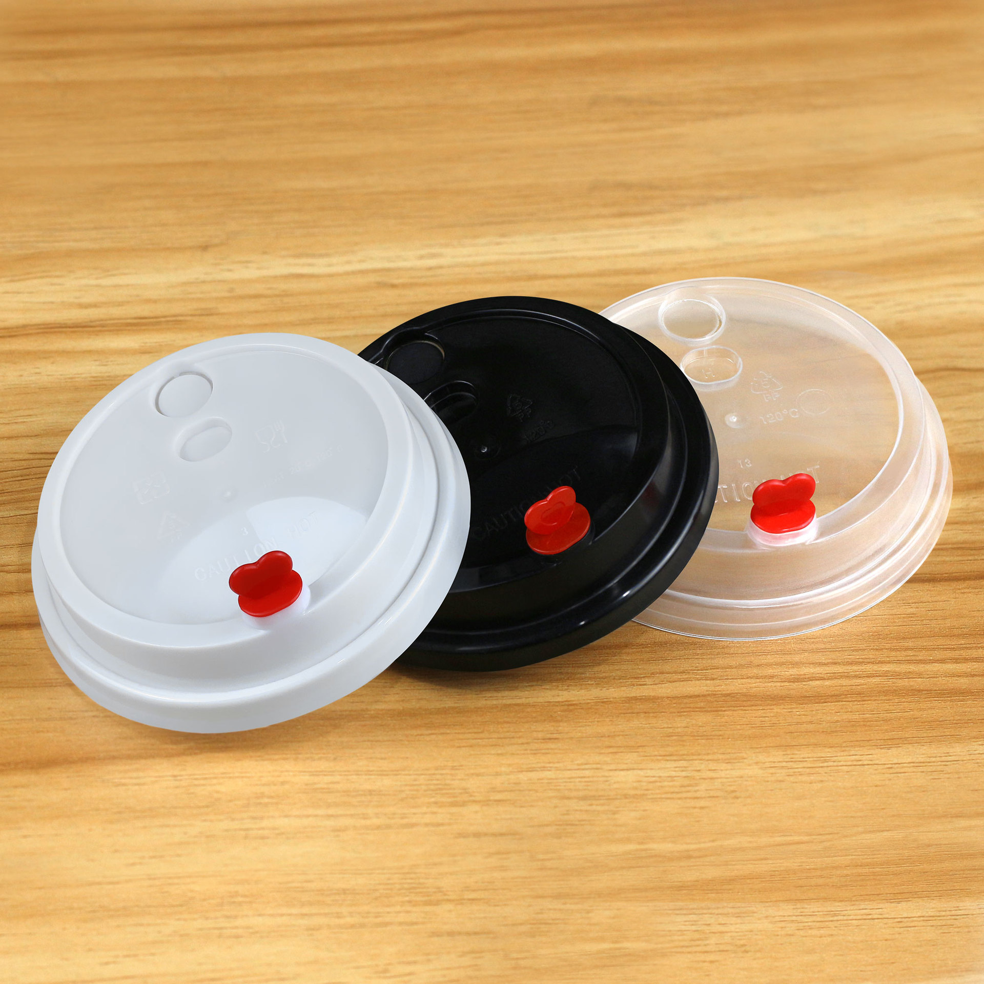 90口径球盖注塑杯盖商用黑色磨砂防漏盖98口径圆盖一次性奶茶杯盖