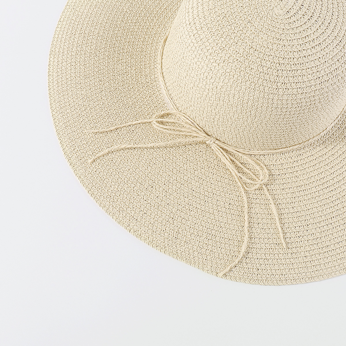 Spring and Summer New Fashion Casual Beaded Shell Ring Big Brim Straw Hat Outdoor Beach Sun Protection Sun Hat