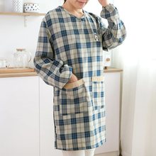 家用厨房围裙女罩衣防水防油带袖可爱日系韩版时尚长袖大人工作服