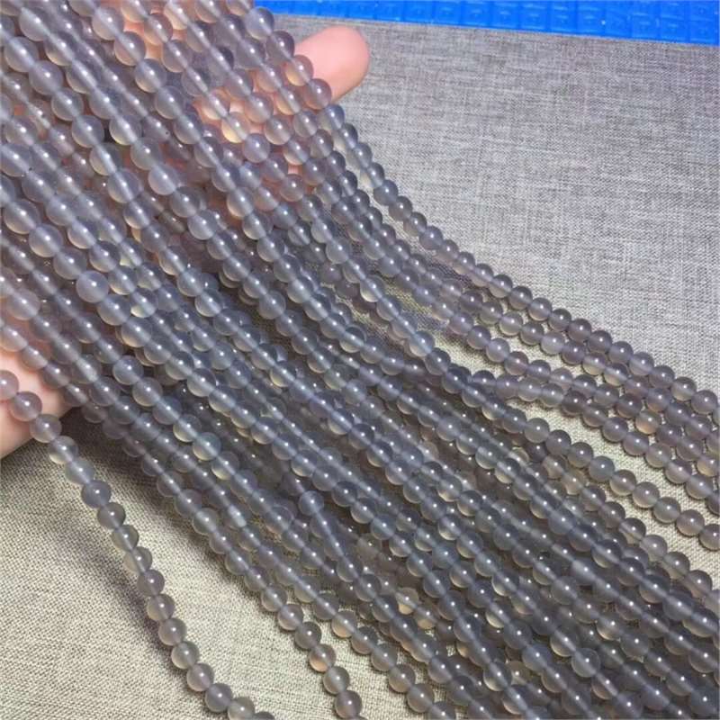 天然5a级灰玛瑙 水晶散珠 圆珠 半成品 diy饰品配件-阿里巴巴