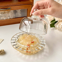 中式燕窝碗银耳盅玻璃带盖透明家用水果点心甜品碗小汤盅