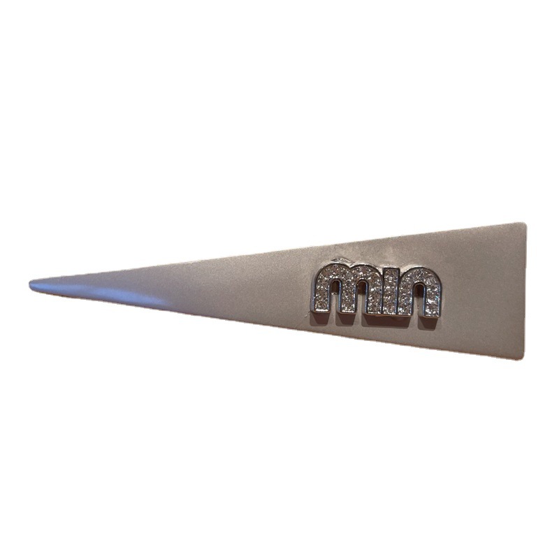 Advanced Sense Metallic Gray Duckbill Clip Rhinestone Letters Side Clip Bang Clip New Classic Style Barrettes Female Hairpin