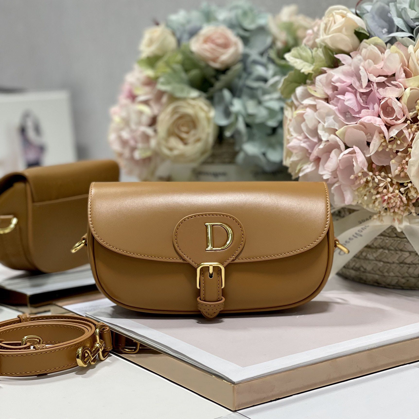 2022新款d家同款bobby波比包腋下包时尚精致小牛皮单肩女包包