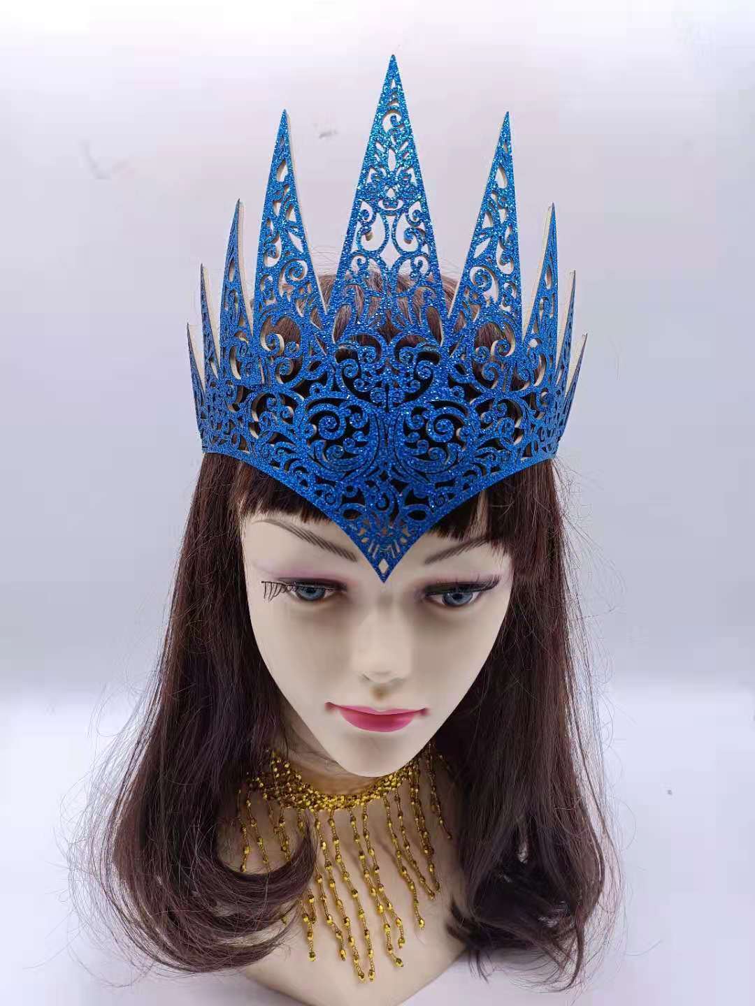 跨境热卖金粉头饰 面具 化妆舞会面具 头饰 金色皇冠 黑色皇冠