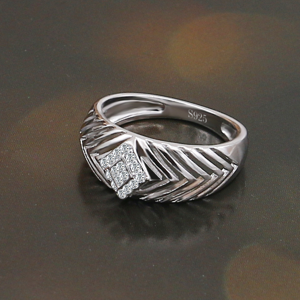 复古金色镶锆石欧美几何型男女式戒指镀厚铑金结婚指环首饰品批发