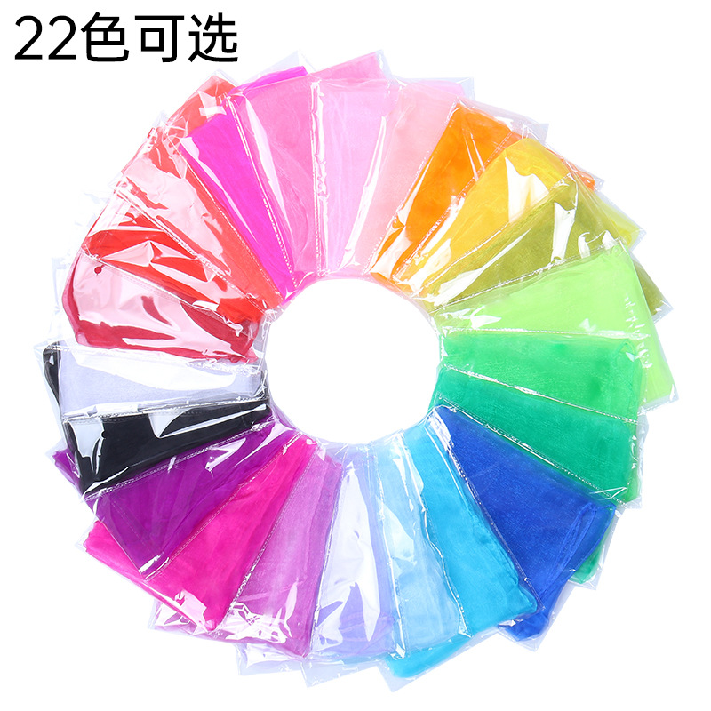 60cm Solid Color Chiffon Nylon Small Silk Scarf Variety Perform Dance New Small Square Towel Candy Color All-Match Scarf