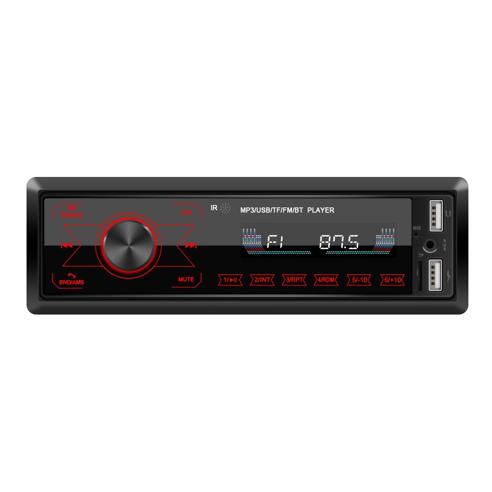 A2818 Vehicle-Mounted Bluetooth Handsfree Call Touch MP3 Player Car Function Dual USB Flash Disk Colorful Light Radio