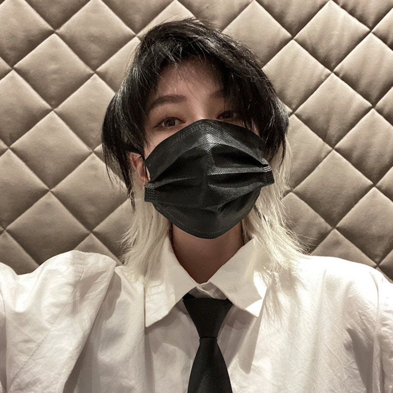 挂耳染短发男女假发狼尾鲻鱼头修脸发型基佬假毛cosplay变装道具