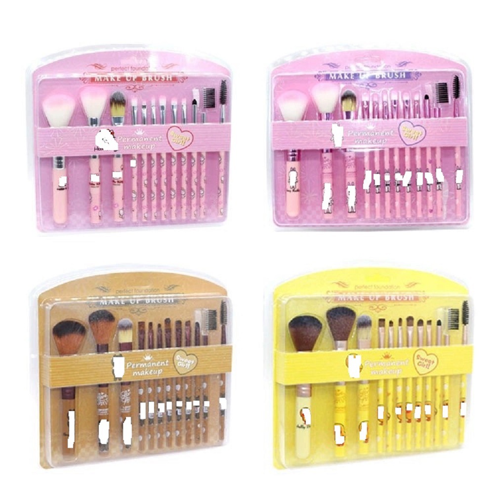 化妆刷12支套装全套组合粉底刷 眼影刷卡通兔子鸭子刷子外贸-阿里巴巴