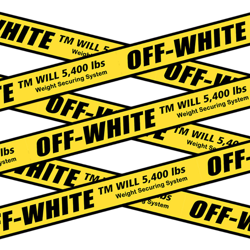 off white欧美潮牌行李箱贴纸防水长条贴纸捆绑带贴纸卷装 5米