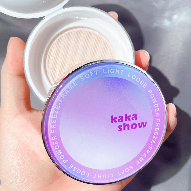 Kakashow Oil Control and Waterproof Finishing Loose Powder Natural Concealer Breathable Matte Finish Powder Non-Khaki Pink Cheap Style