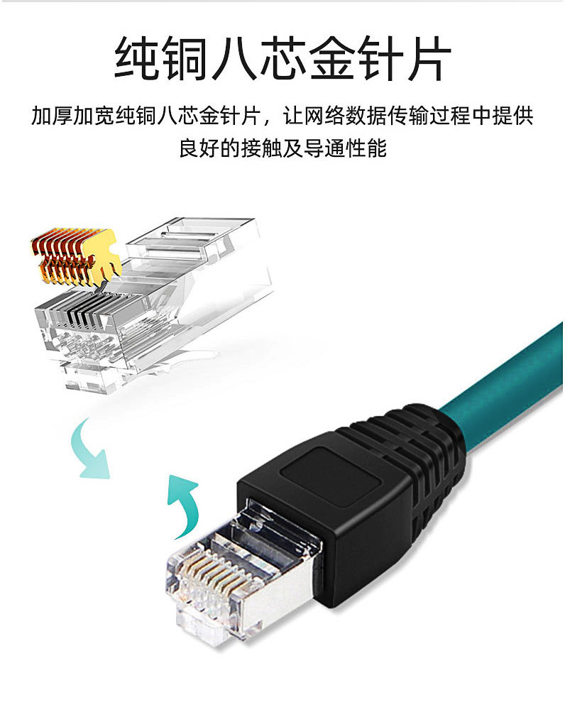 m12转rj45网线d型编码4针航空插头屏蔽工业网络相机传感器拖链线