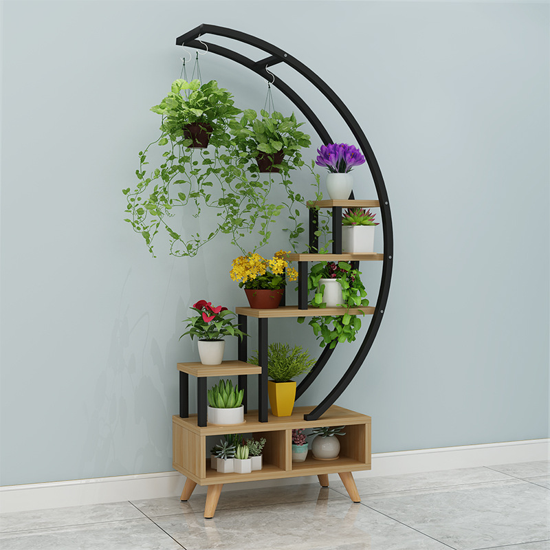 圆形花架置物架室内装饰铁艺多层客厅阳台落地式绿萝多肉花架子