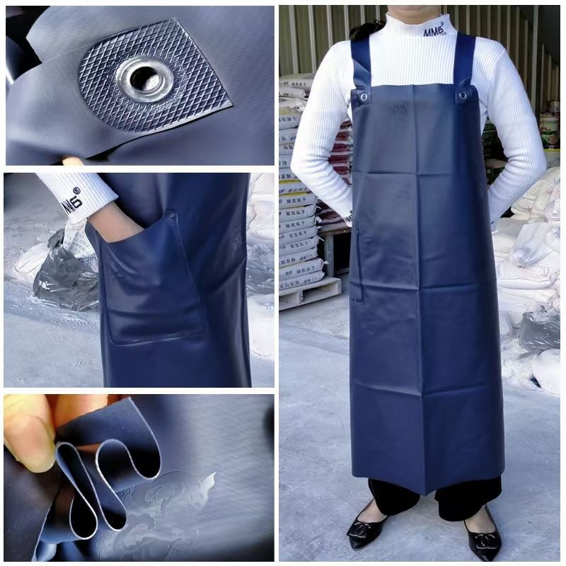 双渔牌加大防油防水围裙工作服男厨房罩衣放水长围兜围腰广告围裙