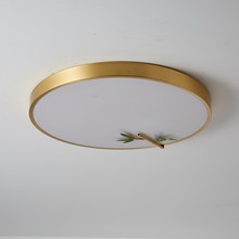 现代简约LED全铜吸顶灯客厅卧室书房餐厅可变光超薄铜框灯具批发