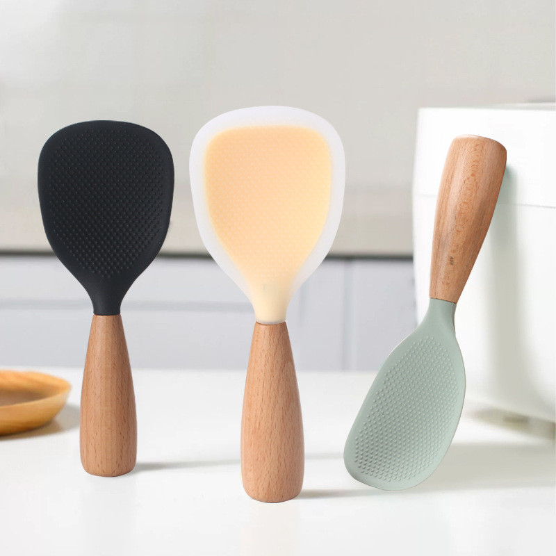 Keli Meal Spoon Silicone Holding Rice Spoon Sub Internet Celebrity Non-Stick Rice Meal Spoon Sub Rice Cooker Special Food Grade Household Rice Spoon