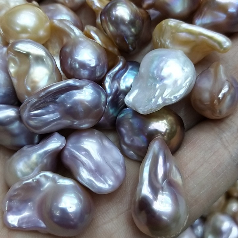 炫彩大巴巴洛克珍珠彩色珍珠颗粒粉色紫色天然色大巴直播-阿里巴巴